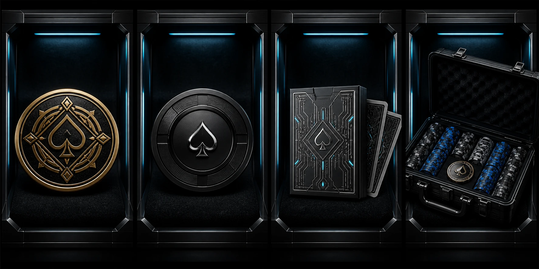 100-Chip Travel Set In The Smarter.Poker Neural Steel Collection